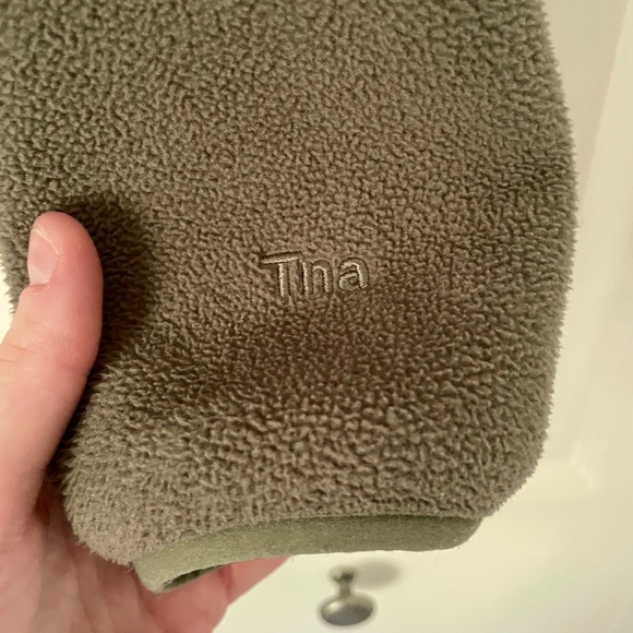 TNA Olive Green 1/4 Zip Cropped Fleece Sweater | Size L - Picture 3 of 6